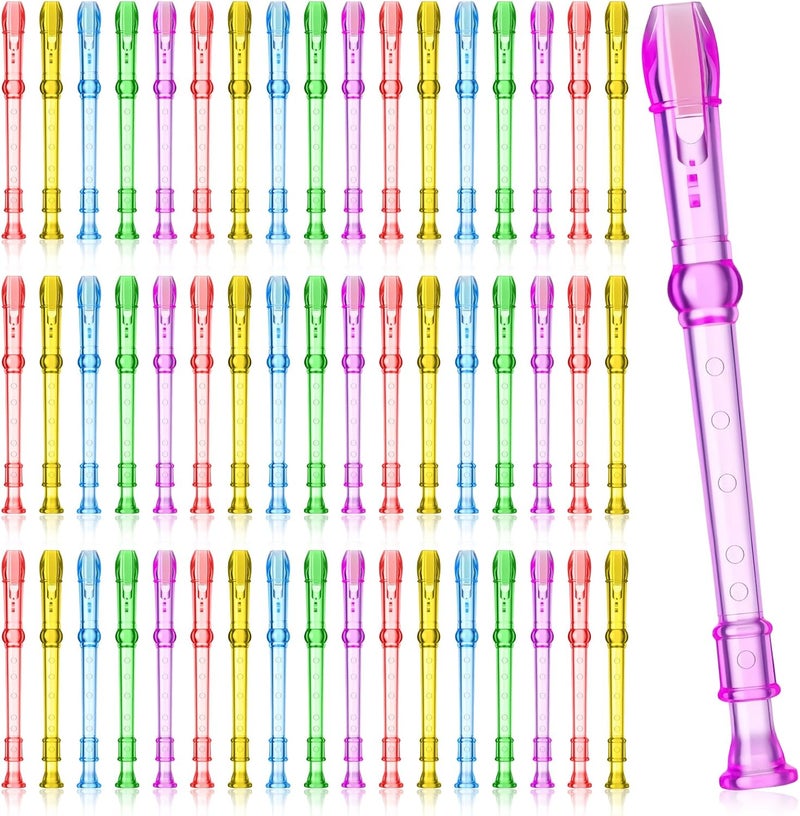 Lukmaa 100 Pieces Mini Translucent Soprano Recorder Plastic 6 Hole Soprano Descant for Kids Bulk Baroque Style Musical Recorders Bulk for Beginners Kids Flute - Image 1
